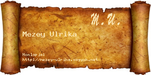 Mezey Ulrika névjegykártya